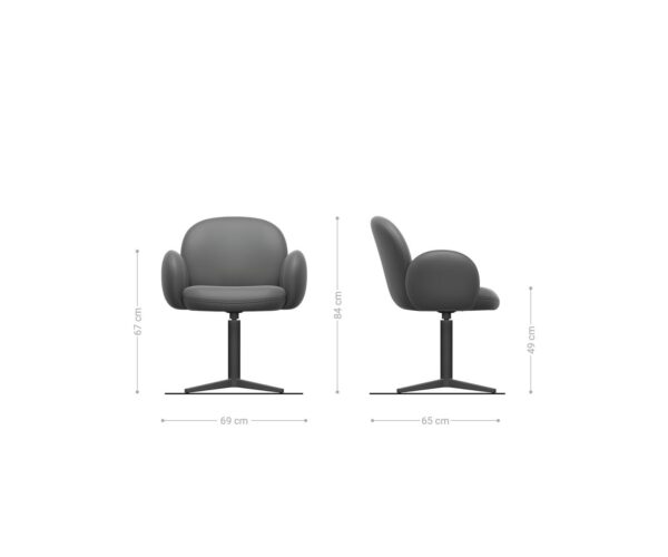 Jídelní židle Nube-Flex s područkami, křížová podnož z nerezové oceli, bílý bouclé - Image 6