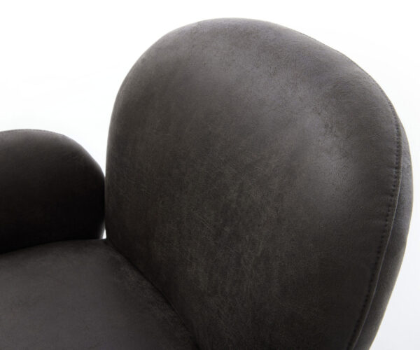 Jídelní židle Nube-Flex s područkami, křížová kovová podnož černá, mikrovlákno antracit vintage, 180° otočné, jádro s taštičkovými pružinami - Image 4