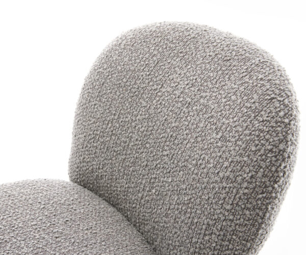 Jídelní židle Nube-Flex s kluzáky, nerezová ocel, bouclé stříbrně šedá - Image 4