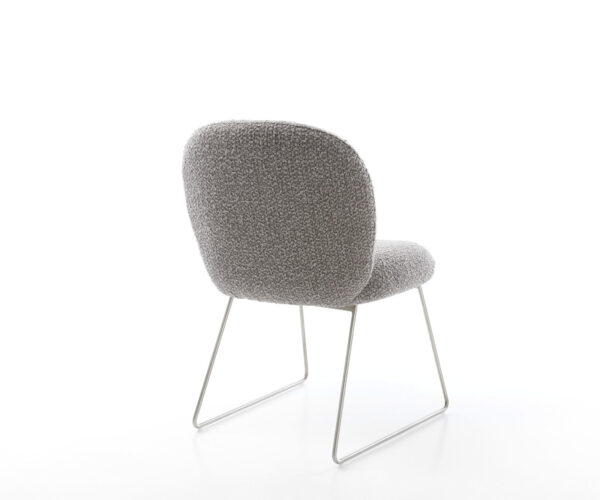Jídelní židle Nube-Flex s kluzáky, nerezová ocel, bouclé stříbrně šedá - Image 5