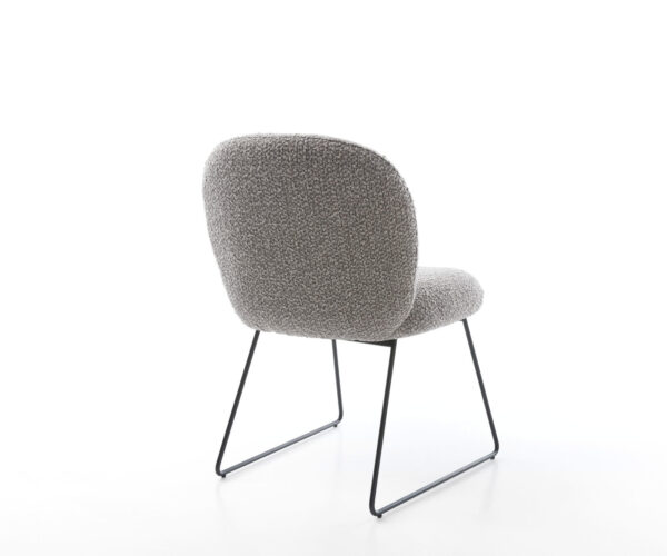Jídelní židle Nube-Flex s kluzáky, kov černý, bouclé stříbrně šedá - Image 5
