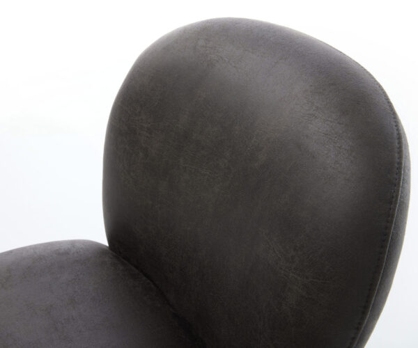 Jídelní židle Nube-Flex s konzolovou konstrukcí, kulaté nerezové oceli, mikrovlákno antracit, vintage, jádro s kapsovými pružinami - Image 4