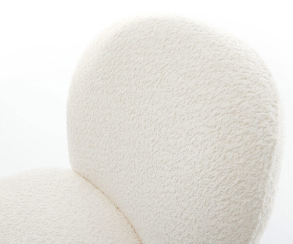 Jídelní židle Nube-Flex 4 nohy zúžené nerezové oceli, bílý bouclé, jádro s taštičkovými pružinami - Image 4