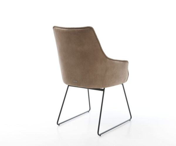 Jídelní židle Alja-Flex kovový rám na kluzácích černý, kombinované materiály, taupe, jádro s taštičkovými pružinami - Image 5