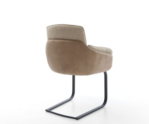 Jídelní židle Luan-Flex s područkami konzolová konstrukce plochý kov černý materiál-mix taupe - Image 4