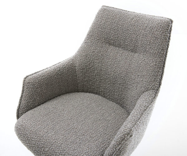 Jídelní židle Alja-Flex 4 nohy zúžené nerezové oceli, bouclé stříbrně šedé, jádro s taštičkovými pružinami - Image 4