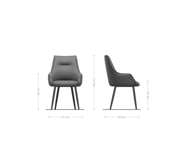 Jídelní židle Alja-Flex 4 nohy kuželové nerezová ocel kombinované materiály taupe jádro s taštičkovými pružinami - Image 6