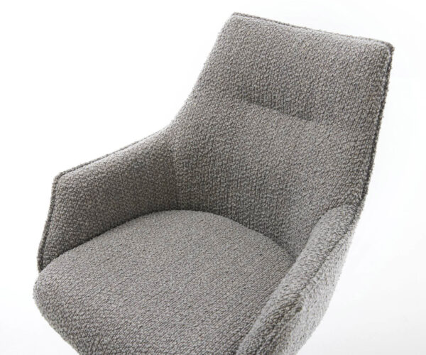 Jídelní židle Alja-Flex s područkami, křížová podnož, široká, kovový efekt, titanový bouclé, stříbrně šedá - Image 4