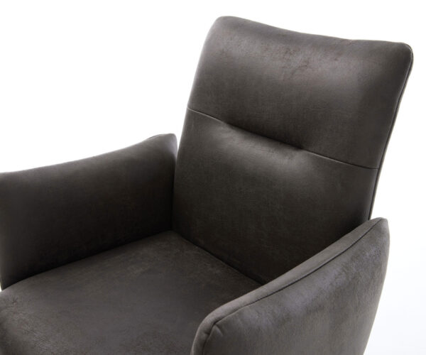 Jídelní židle Jova-Flex s područkami, křížová podnož, nerezová ocel, mikrovlákno, antracit, vintage - Image 4