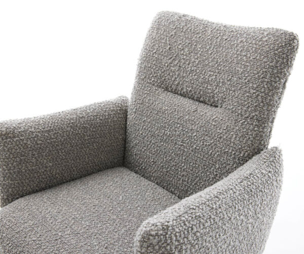 Jídelní židle Jova-Flex s područkami, křížová podnož, široké provedení, kovový efekt, titanový bouclé stříbrně šedý - Image 4