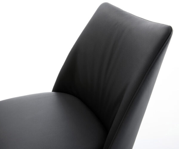Jídelní židle Elso-Flex křížová kovová černá základna pravá černá kůže, 180° otočné, jádro s kapsovými pružinami - Image 4