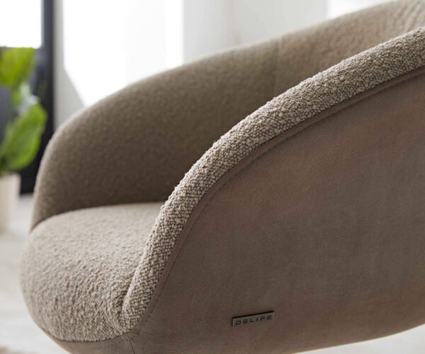 Jídelní židle Vinka-Flex s područkami, křížová podnož, široké provedení, nerezová ocel, kombinace materiálů, taupe, 180° otočné, jádro s taštičkovými pružinami - Image 4