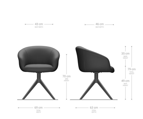 Jídelní židle Vinka-Flex s područkami, křížová podnož, široké provedení, nerezová ocel, kombinace materiálů, taupe, 180° otočné, jádro s taštičkovými pružinami - Image 6