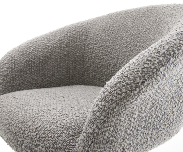 Jídelní židle Vinka-Flex s područkami, dřevěný rám, hranatý, přírodní bouclé, stříbrně šedý, otočný o 180°, jádro z taštičkových pružin - Image 4