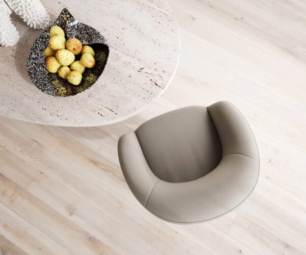 Jídelní židle Vinka-Flex s područkami, křížová podnož, široké, nerezová ocel, pravá kůže taupe, otočné o 180°, jádro z taštičkových pružin - Image 4