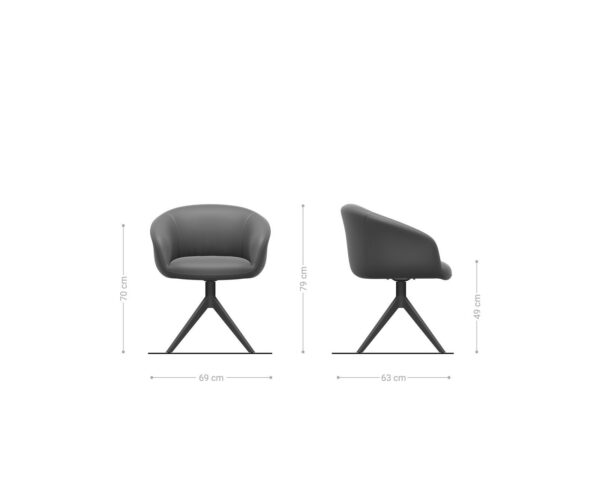 Jídelní židle Vinka-Flex s područkami, křížová podnož, široká, kovový efekt, titan, kombinované materiály, taupe - Image 6