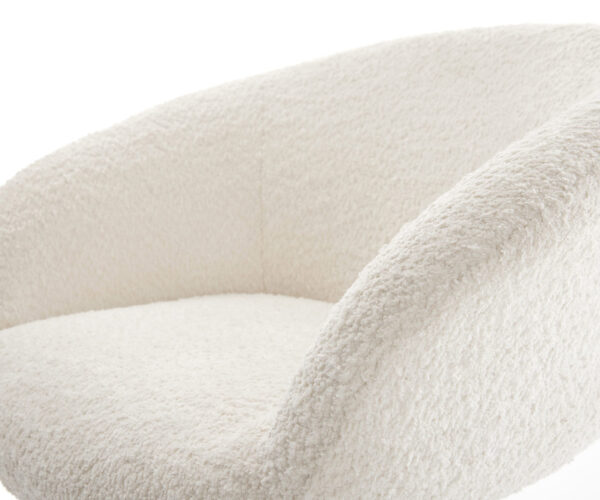 Jídelní židle Vinka-Flex s područkami, křížová podnož, široká, kovový efekt, titanový, bouclé bílá - Image 4