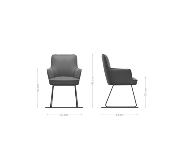 Jídelní židle Heira-Flex rám na kluzácích nerezová ocel kombinované materiály taupe jádro s taštičkovými pružinami - Image 6