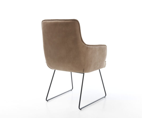 Jídelní židle Heira-Flex kovový skluzový rám černý, kombinované materiály, taupe, jádro s taštičkovými pružinami - Image 5