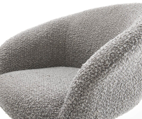 Jídelní židle Vinka-Flex s područkami, křížová podnož, široká, kovový efekt, titanový bouclé, stříbrně šedá - Image 4