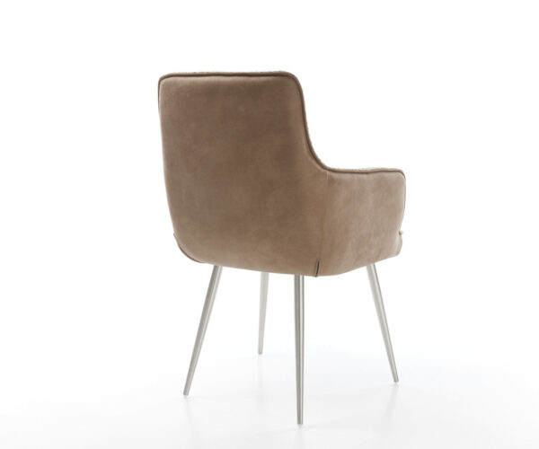 Jídelní židle Heira-Flex 4 nohy zúžené nerezové oceli, kombinované materiály, taupe, jádro s taštičkovými pružinami - Image 5