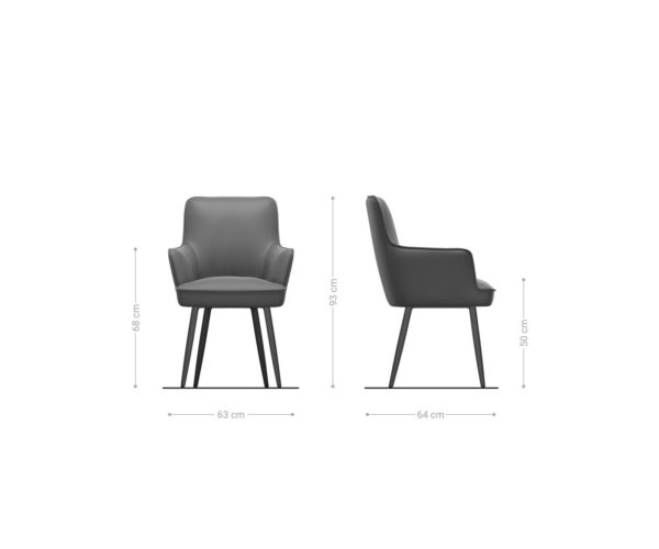 Jídelní židle Heira-Flex 4 nohy zúžené nerezové oceli, kombinované materiály, taupe, jádro s taštičkovými pružinami - Image 6