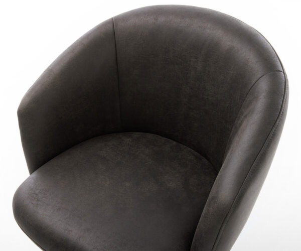 Jídelní židle Caja-Flex s područkami, křížová podnož, kovový efekt, titanová mikrovlákna, antracit vintage - Image 4