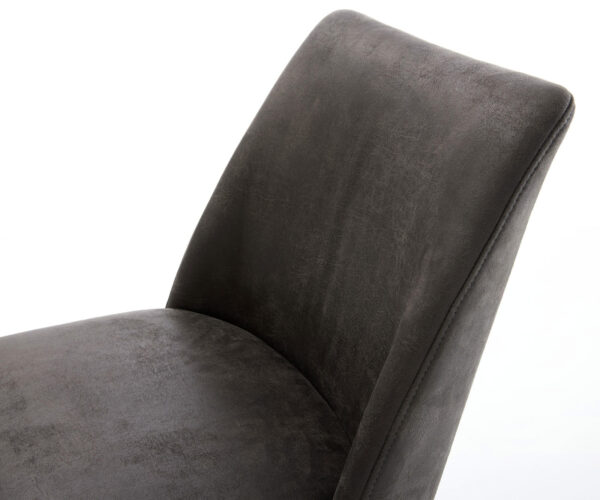 Jídelní židle Elso-Flex s konzolovou konstrukcí, plochý kov, černý, mikrovlákno antracit, vintage, jádro s kapsovými pružinami - Image 4