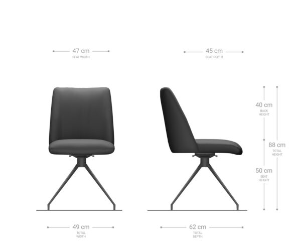 Jídelní židle Elso-Flex křížový rám zúžený kov černý, bílý bouclé, 180° otočné, jádro z taštičkových pružin - Image 7