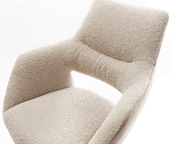 Barová židle Yago-Flex kovový rám na kluzácích černý, kombinované materiály, taupe, jádro s taštičkovými pružinami - Image 4