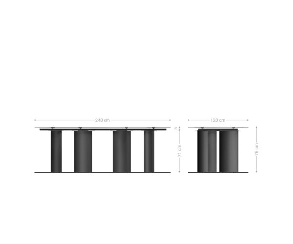 Jídelní stůl Edge lodní tvar 240x120 keramický travertin přírodní Pilier kov bílý - Image 8