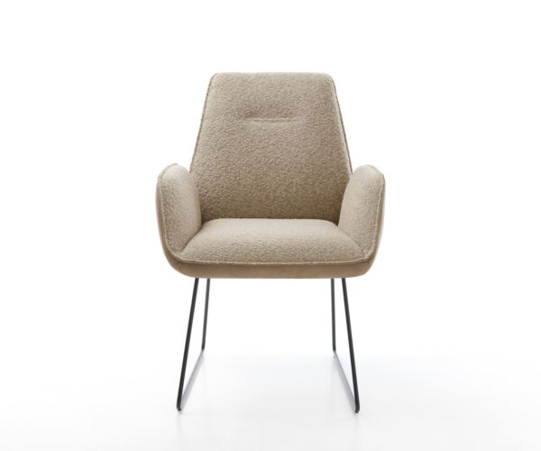 Jídelní židle Zoa-Flex smíšené materiály taupe, černý skluzový rám - Image 2