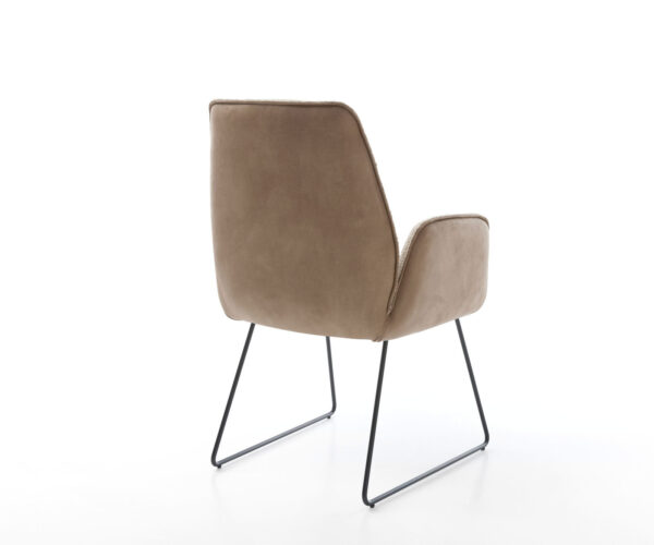 Jídelní židle Zoa-Flex smíšené materiály taupe, černý skluzový rám - Image 5