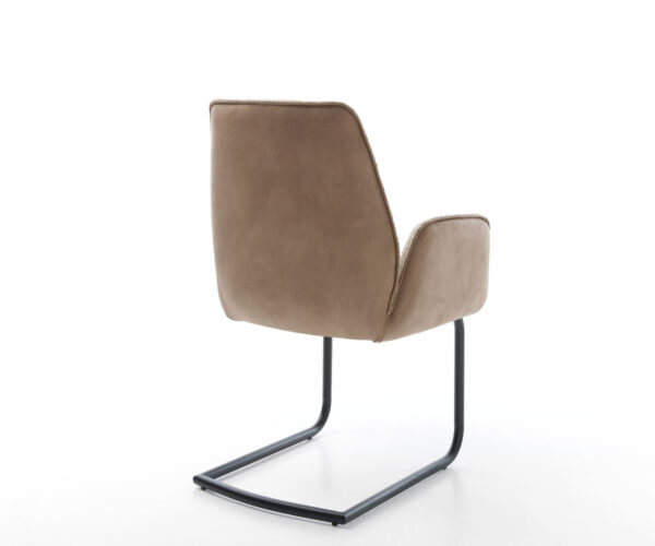 Jídelní židle Zoa-Flex smíšené materiály taupe konzolová konstrukce kulatá černá - Image 5