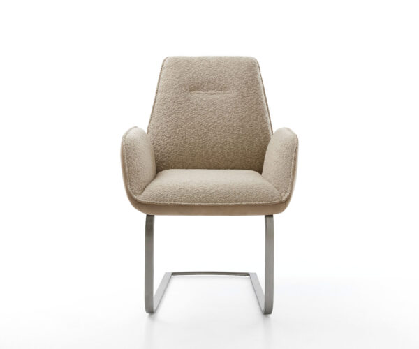 Jídelní židle Zoa-Flex smíšené materiály taupe konzolové ploché grafitové - Image 2