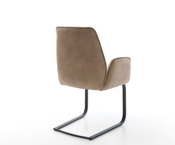 Jídelní židle Zoa-Flex smíšené materiály taupe konzolová konstrukce matná černá - Image 5