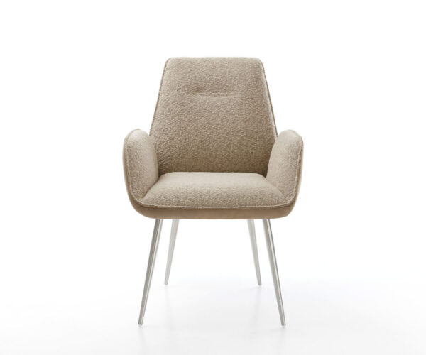 Jídelní židle Zoa-Flex smíšené materiály taupe 4 kuželové nohy z nerezové oceli - Image 2