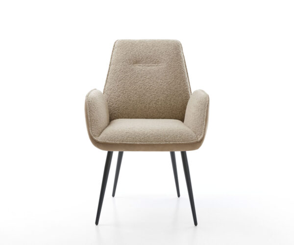 Jídelní židle Zoa-Flex smíšené materiály taupe 4 kuželové černé nohy - Image 2