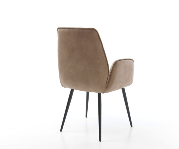 Jídelní židle Zoa-Flex smíšené materiály taupe 4 kuželové černé nohy - Image 5