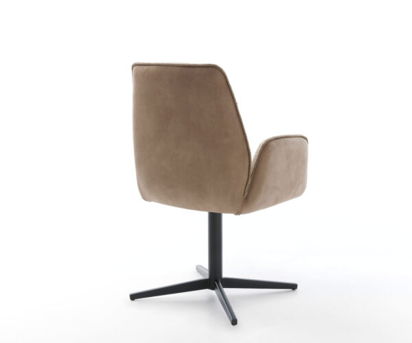 Jídelní židle Zoa-Flex smíšené materiály taupe křížová černá základna otočné 360° - Image 5