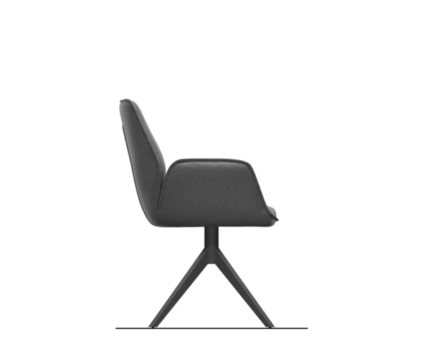 Jídelní židle Zoa-Flex kombinované materiály taupe křížový rám široký grafit 360° otočné s houpací funkcí - Image 8