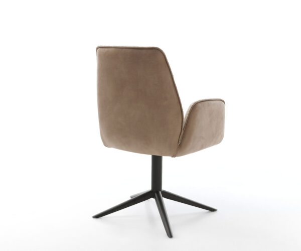 Jídelní židle Zoa-Flex smíšené materiály taupe křížová podnož černá houpací funkce 360° otočné - Image 5