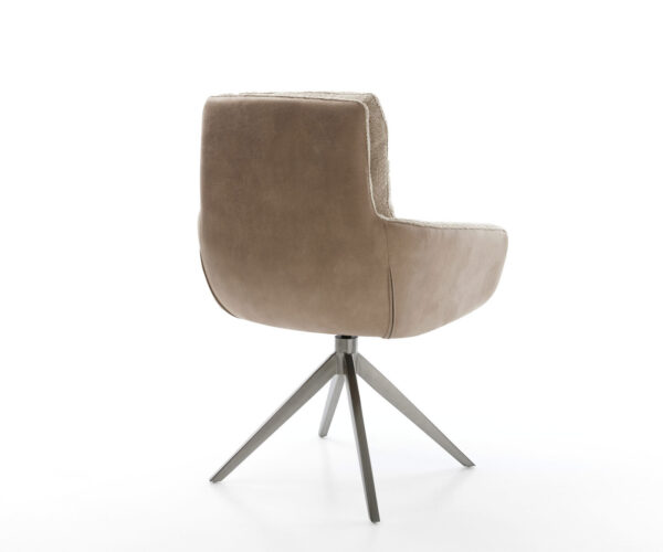 Jídelní židle Abelia-Flex smíšené materiály taupe křížový rám široký grafit 360° otočné s houpací funkcí - Image 5