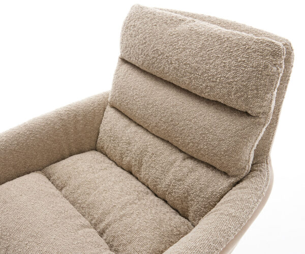 Jídelní židle Abelia-Flex s područkami, kombinace materiálů, taupe, křížová podnož, houpací funkce, černá, otočné o 360° - Image 4