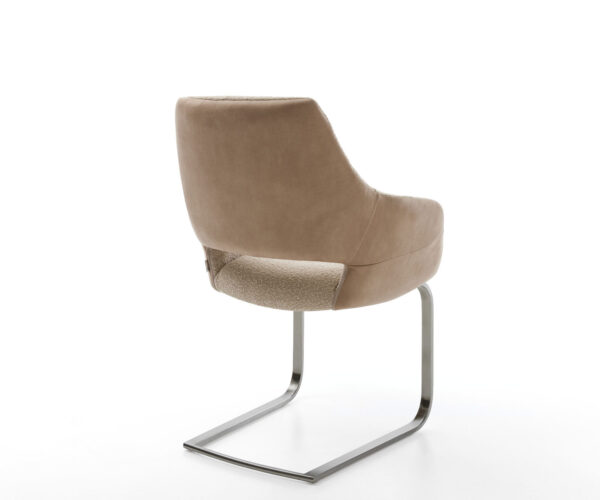 Jídelní židle Yago-Flex smíšené materiály taupe konzolové ploché grafitové - Image 5