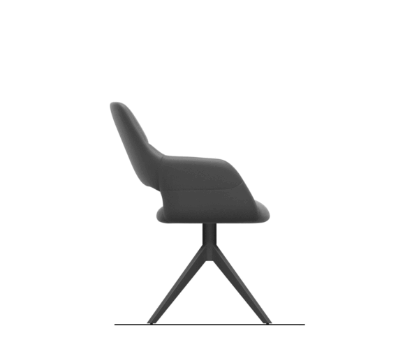 Jídelní židle Yago-Flex s područkami, kombinace materiálů, taupe, křížový rám, široká houpací funkce, efektový povrch titan, otočné o 360° - Image 8