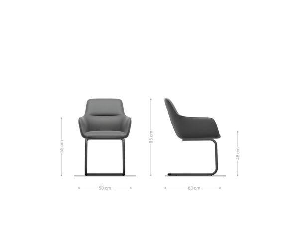 Jídelní židle Pejo-Flex smíšené materiály taupe konzolová konstrukce kulatá nerezová ocel - Image 6
