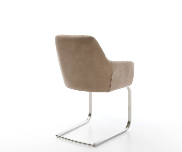 Jídelní židle Pejo-Flex smíšené materiály taupe konzolová konstrukce plochá nerezová ocel - Image 5