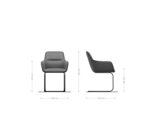 Jídelní židle Pejo-Flex smíšené materiály taupe konzolové ploché grafitové - Image 6