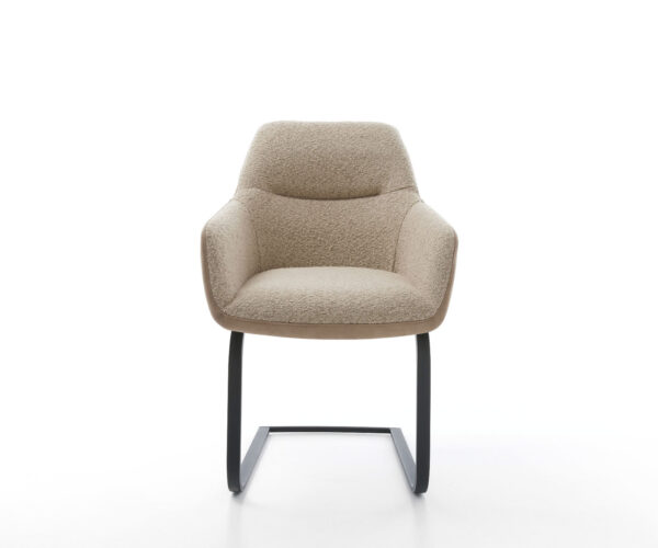 Jídelní židle Pejo-Flex smíšené materiály taupe konzolová konstrukce matná černá - Image 2